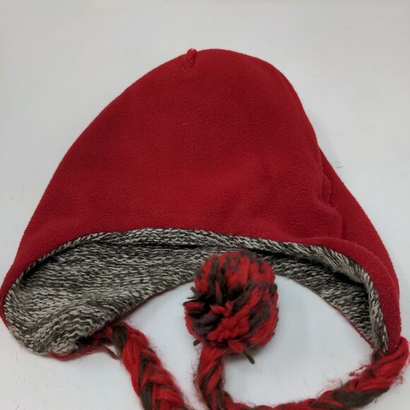 Toffee Apple Boys Sock Monkey Beanie Hat Gray Red 2013 Ear Flaps - Picture 10 of 11